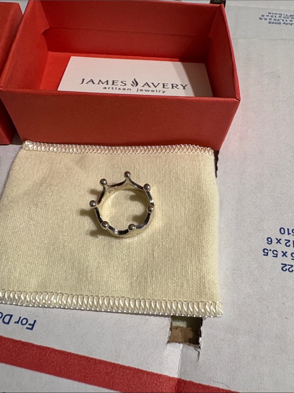 James Avery Sterling Silver Princess Crown Ring size 6.5